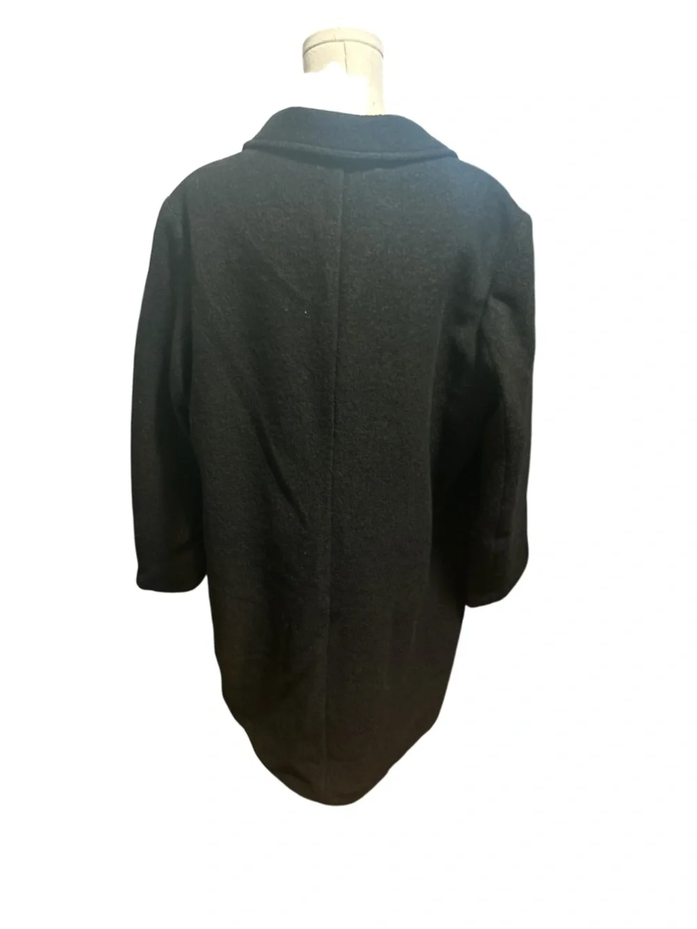 J.Crew Italian Boiled Wool Black Double Breasted Coat Size 18
